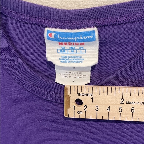 Champion Classic Deep Purple Logo Tee, Size Medium. - Picture 2 of 7